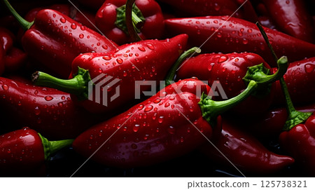 Delicious red hot chili pepper pattern 125738321