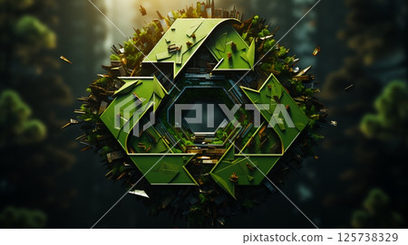 Recycling resource and garbage sign. The concept of ecology and separate waste collection 125738329