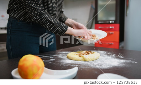 Dried Fruit Mesa In The Dough Of A Typical Homemade Sicilian Dessert 125738615