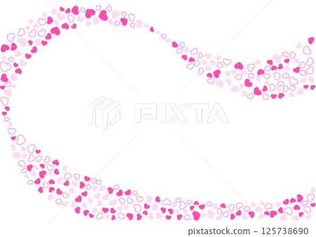 心形圖案背景粉紅三色邊框與純色心形 125738690