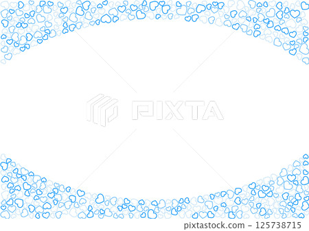 Heart pattern background, 3 colors in blue, border heart 125738715