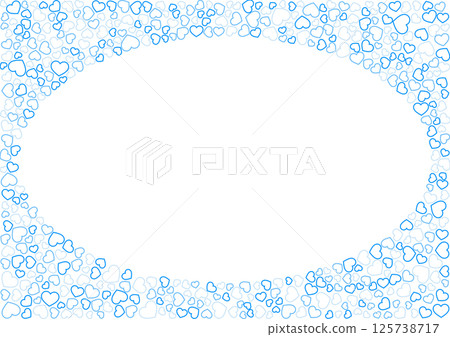 Heart pattern background, 3 colors in blue, border heart 125738717
