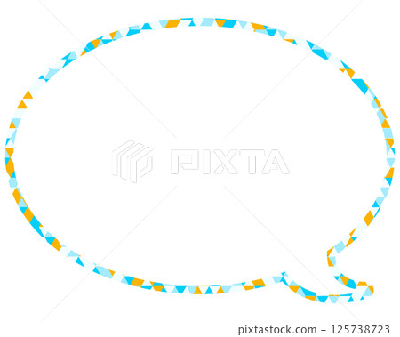Stained glass style speech bubble, triangular pattern, round shape Stained glass style speech bubble, triangular pattern, round shape 125738723