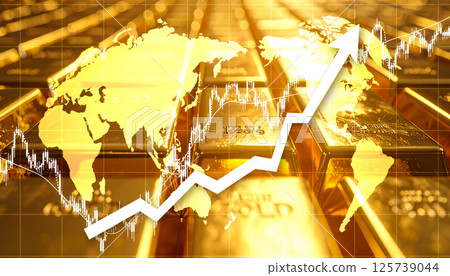 金條裡浮現的世界地圖 金條裡浮現的世界地圖 125739044