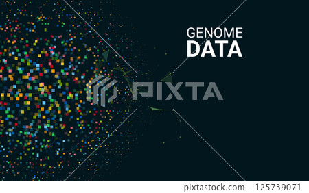 Genetic dna data map sequence vector background. DNA gene test infographic science abstract 125739071