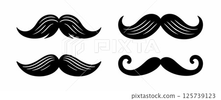 Moustache vector beard black vector man haircut goggles movember cartoon father whisker icon. 125739123