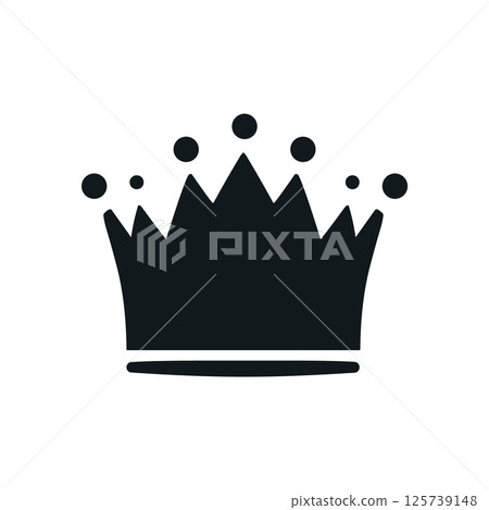 Crown vector king icon. Princess queen simple crown icon shape 125739148