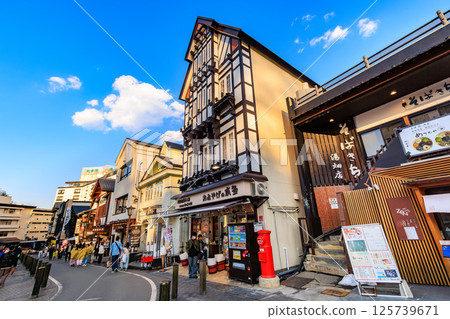 Gunma Prefecture, Kusatsu Town, Agatsuma District, Kusatsu Onsen, souvenir shop next to the Yubatake Gunma Prefecture, Kusatsu Town, Agatsuma District, Kusatsu Onsen, souvenir shop next to the Yubatake 125739671