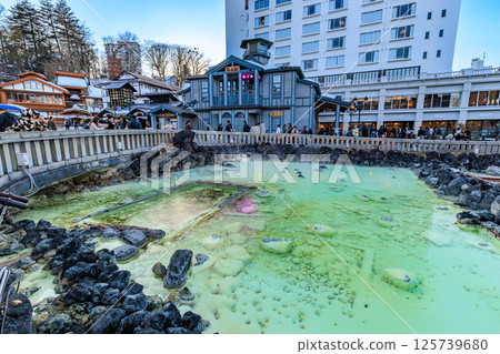 Gunma Prefecture, Kusatsu Town, Agatsuma District, Kusatsu Onsen Yubatake Gunma Prefecture, Kusatsu Town, Agatsuma District, Kusatsu Onsen Yubatake 125739680