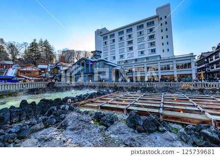 Gunma Prefecture, Kusatsu Town, Agatsuma District, Kusatsu Onsen Yubatake Gunma Prefecture, Kusatsu Town, Agatsuma District, Kusatsu Onsen Yubatake 125739681