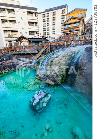 群馬縣、草津町、吾妻郡、草津溫泉湯畑、湯瀧 125739702