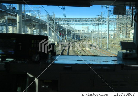 從宇都宮線駕駛座看到的JR大宮站方向的景色 125739808