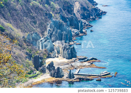 青森縣下北半島西村佛光浦的淨土景觀 125739883