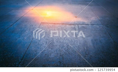 Retro modern background texture with light hitting a concrete wall 125739954