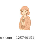 Sepia colored uniform girl illustration_no background 125740151