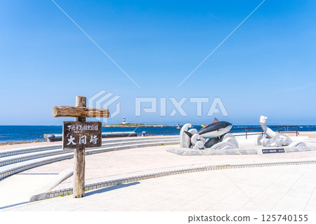 青森縣本州最北端大間崎的風景 125740155