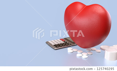 The Heart and drug for health or medical concept 3d Rendering. The Heart and drug for health or medical concept 3d Rendering. 125740295