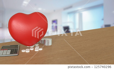 The Heart and drug for health or medical concept 3d Rendering. The Heart and drug for health or medical concept 3d Rendering. 125740296