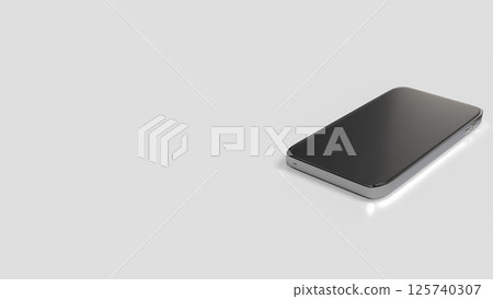 The Mobile phone on white background 3d Rendering. 125740307