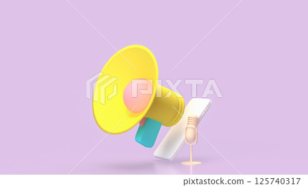 The Megaphone for Music or Media concept 3d Rendering. 125740317