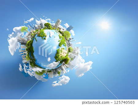 Material that evokes the Earth, a world that has created a society that coexists with nature 125740503