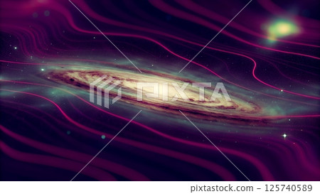 Cosmic Purple Nebula Realm of Mystery and Power 125740589