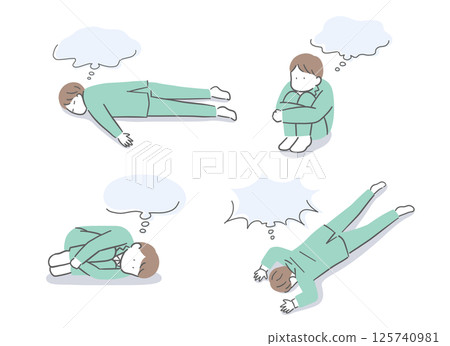 用言語泡沫思考的年輕商人的插圖集 用言語泡沫思考的年輕商人的插圖集 125740981