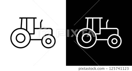 Tractor line icon 125741123