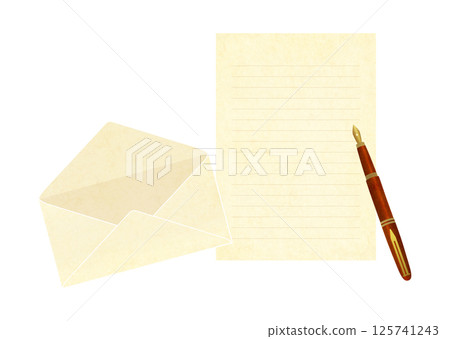 Letter paper and envelope letter illustration 125741243