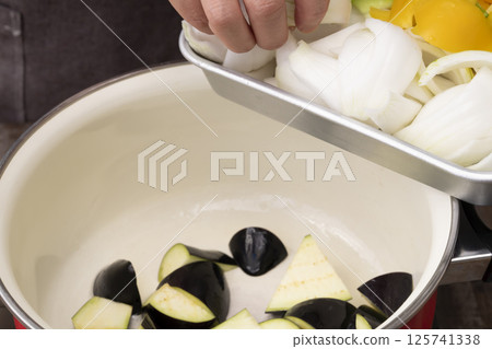 The process of making ratatouille The process of making ratatouille 125741338