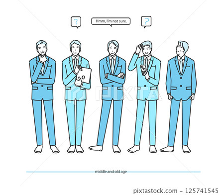 憂心忡忡的中年商人 憂心忡忡的中年商人 125741545