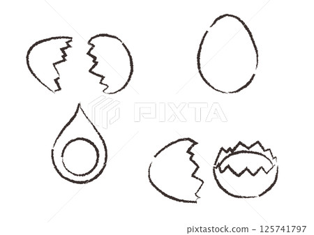 Simple egg line drawing illustration 125741797