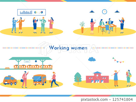 Working women business scene material collection 125741804