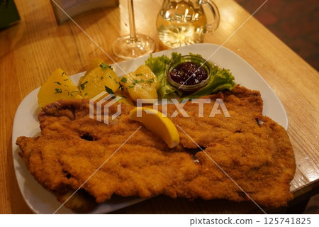 Schnitzel on the table Schnitzel on the table 125741825