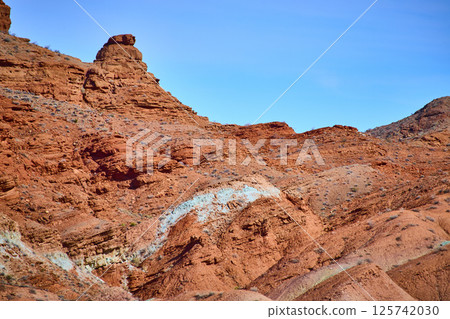Red Sandstone Formations in Nevada Desert Eye-Level View 125742030