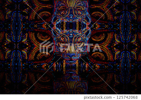 Vibrant Feline Abstract with Motion Perspective Vibrant Feline Abstract with Motion Perspective 125742068