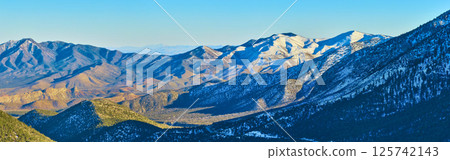 Aerial of Mt Charleston Snow-Capped Peaks in Nevada Aerial of Mt Charleston Snow-Capped Peaks in Nevada 125742143