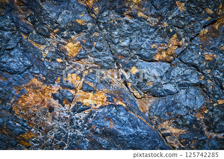 Colorful Eroded Rock Textures Eye-Level Close-Up 125742285