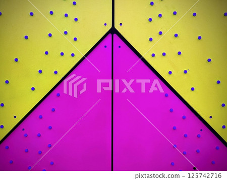 Vibrant Geometric Abstract with Blue Dots Eye-Level View 125742716