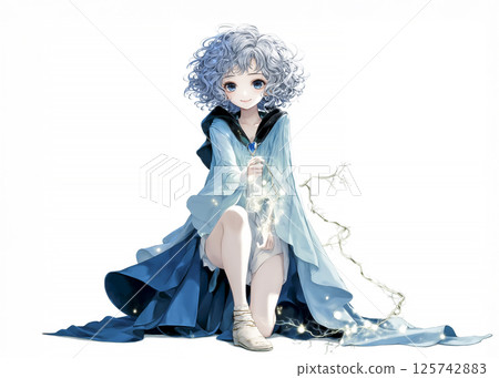 控制閃電的電妖精的插畫素材 控制閃電的電妖精的插畫素材 125742883