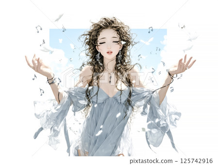 歌聲仙子的插圖素材 125742916