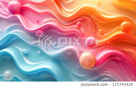 A mesmerizing abstract image with flowing color waves background , Generate AI 125743429