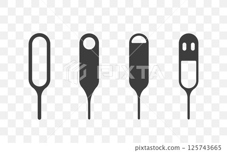 Sim ejector. Set of black pin icons. Flat design. Vector illustration isolated on transparent background 125743665