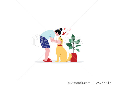 A woman who loves dogs 125743816