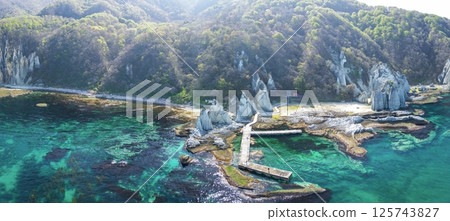 "Aomori Prefecture" Aerial photography of Hotokegaura with a drone - Sai Village, Shimokita Peninsula 125743827