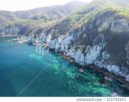 "Aomori Prefecture" Aerial photography of Hotokegaura with a drone - Sai Village, Shimokita Peninsula 125743831