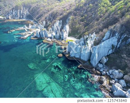 "Aomori Prefecture" Aerial photography of Hotokegaura with a drone - Sai Village, Shimokita Peninsula 125743840