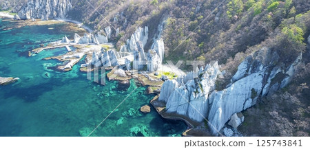 "Aomori Prefecture" Aerial photography of Hotokegaura with a drone - Sai Village, Shimokita Peninsula 125743841