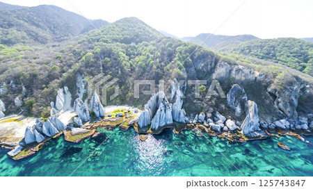 "Aomori Prefecture" Aerial photography of Hotokegaura with a drone - Sai Village, Shimokita Peninsula "Aomori Prefecture" Aerial photography of Hotokegaura with a drone - Sai Village, Shimokita Peninsula 125743847