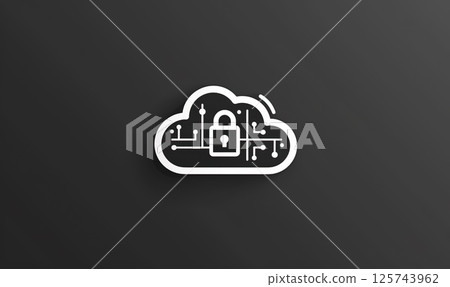 A sleek and modern representation of a cloud icon in  Generate ai A sleek and modern representation of a cloud icon in  Generate ai 125743962